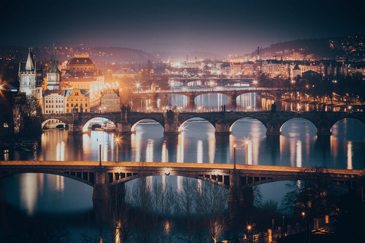 Naktinis Prahos vaizdas
